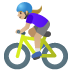 woman biking, medium-light skin tone